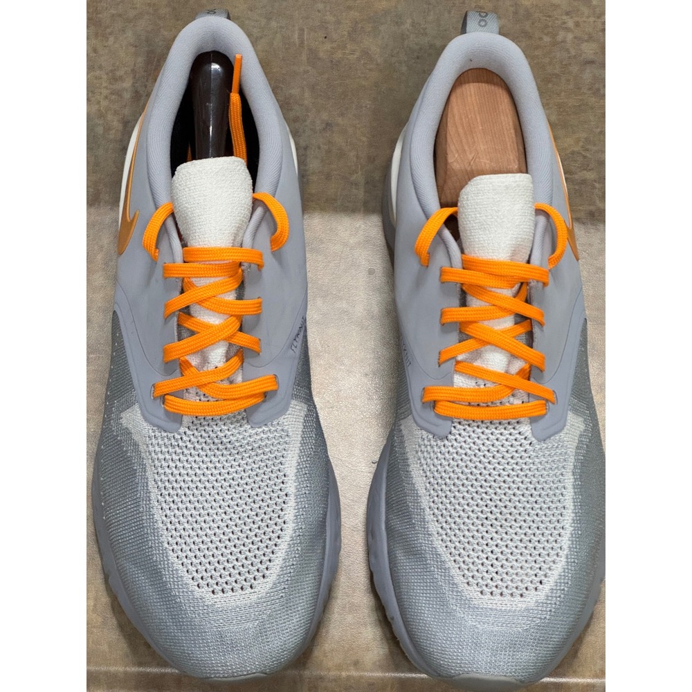Nike Odyssey React Flyknit 2 Mens 12 Grey Orange Running Shoes Athletic Casual
